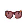 Pattern Decoration Acetate Irregular Sunglasses Women's Brown