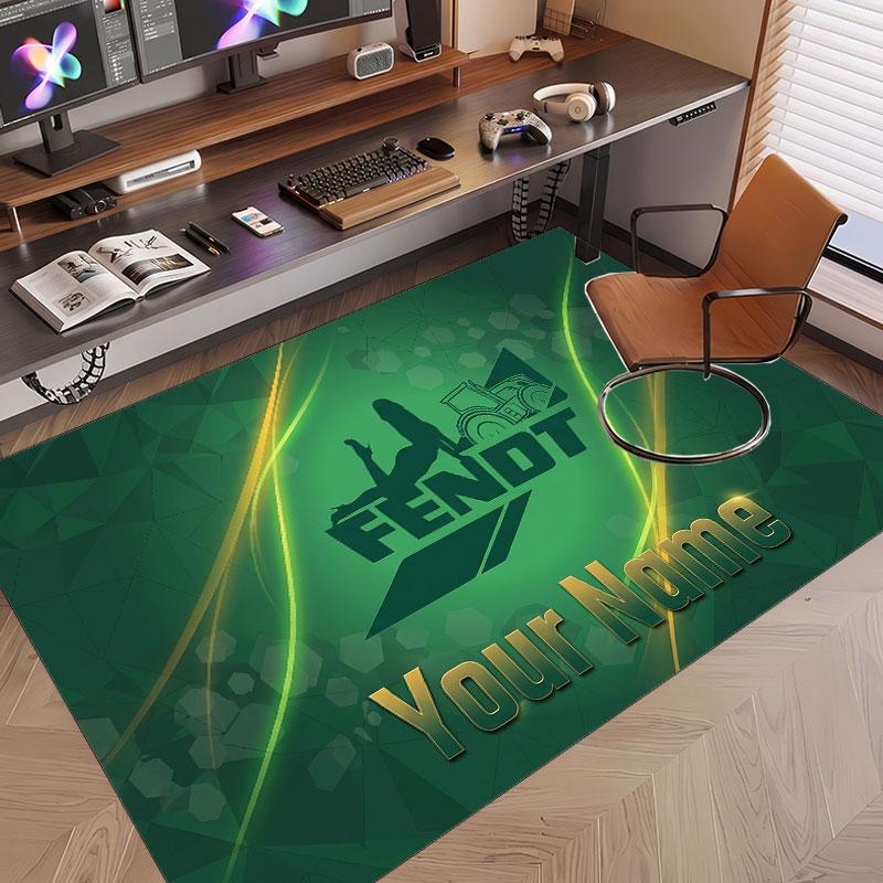 Custom Rug Fendt Pattern Print Name Text Soft Non‑Slip Floor Carpet for Home Indoor Decoration