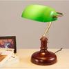 European Modern Antique Style Desk Lamp Hotel Bedside Desk Light Green Banker Book Reading Brass Lamp desk lights