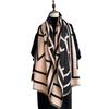 Autumn and winter new geometric imitation cashmere scarf women's warm scarf versatile shawl thickened rice whisker scarf
