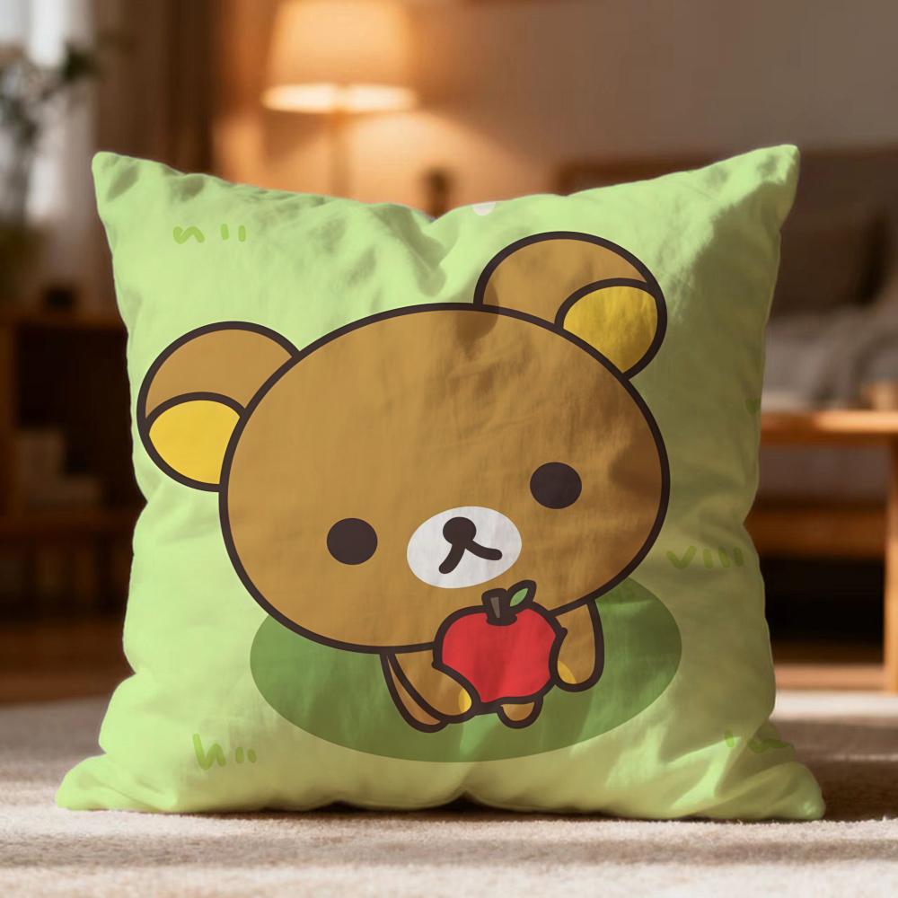 Fashion R-RRilakkuma Cushion Cover Soft Washable Pillow Case Multi-Scene for Couch Bed Travel Office Use