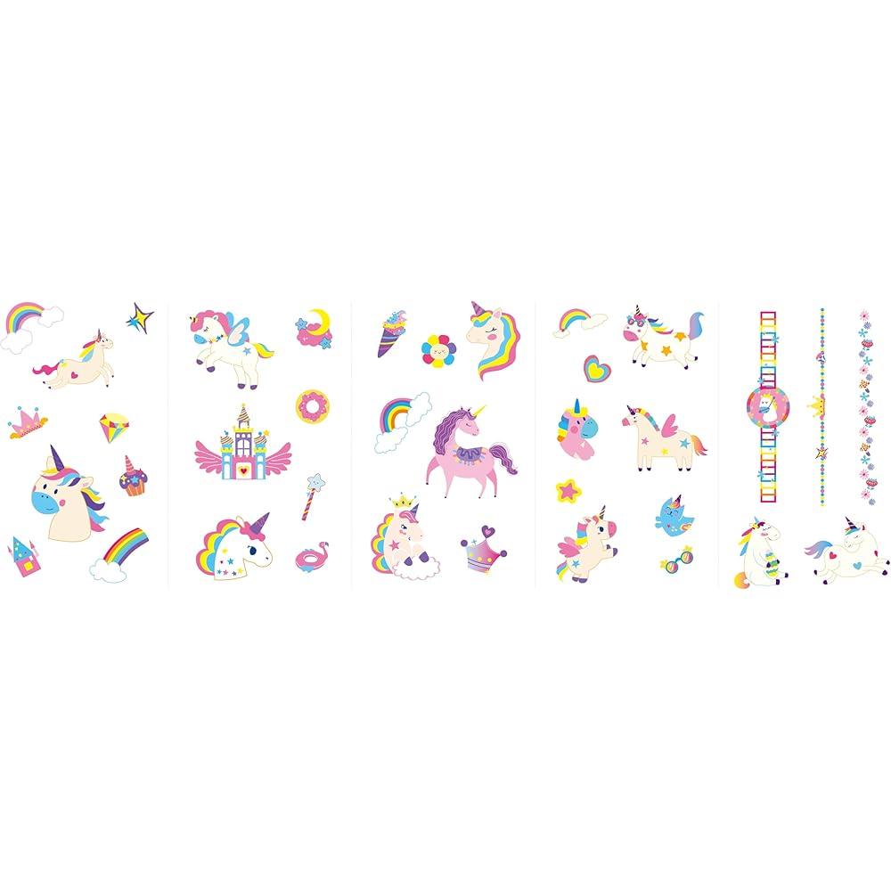 BorneLund Avenir Unicorn Tattoo and Nail Stickers for Kids Ages 3 and Up AN218205