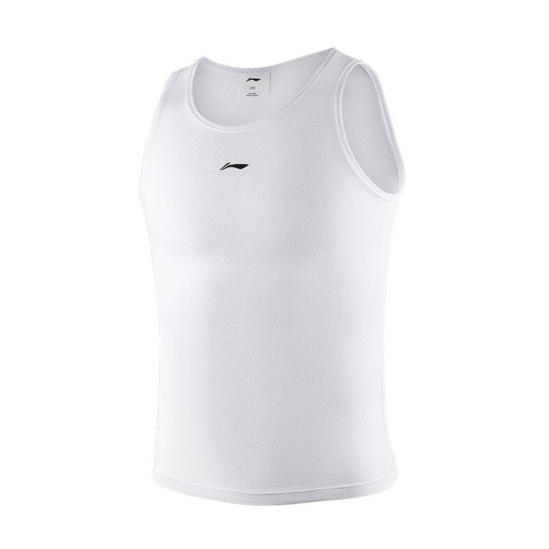Li-Ning Skin-Friendly Breathable Sleeveless Comfortable Sports Vest Men tops Brilliant-White LNMB178-1