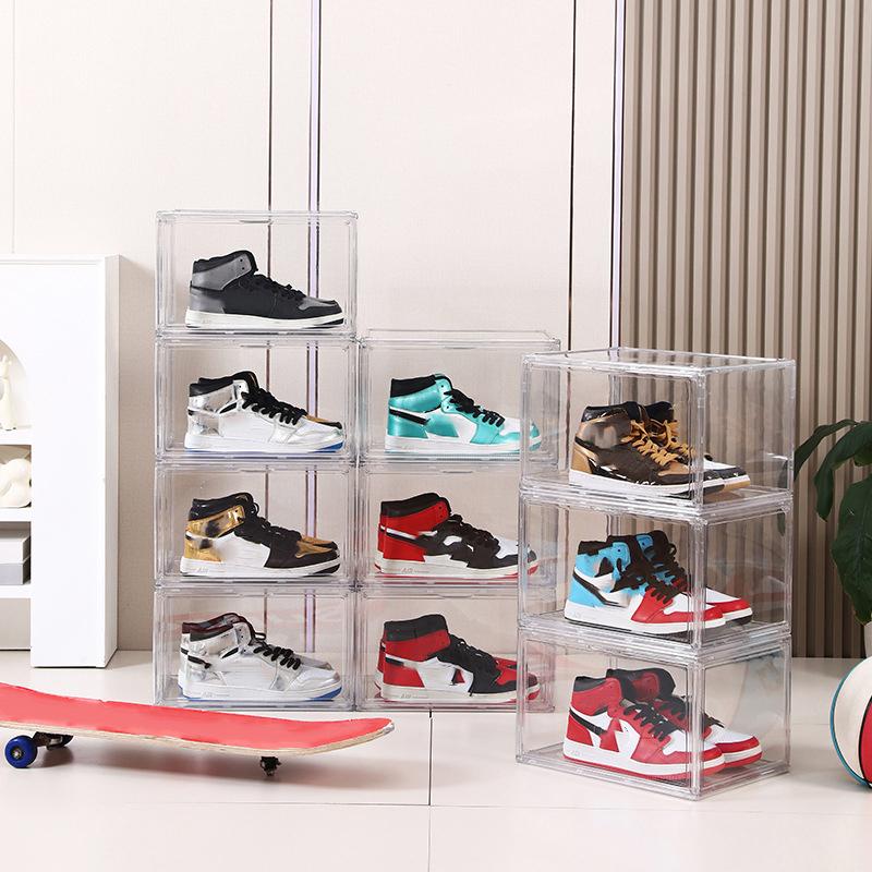 1PC Shoe Storage Box Acrylic Shoe Organizer Sneaker Display Case Anti-Scratch Design Dust-Proof Clear Shoe Storage Box 36x27cm