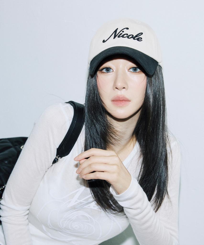 Nigaennikol Nicole Lettering Ball Cap_Twotone Black