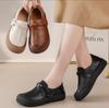 Ballerine da donna in vera pelle Scarpe da ginnastica sportive a testa larga allacciate da donna Mocassini vintage Antiscivolo Scarpe basse da passeggio Scarpe da mamma