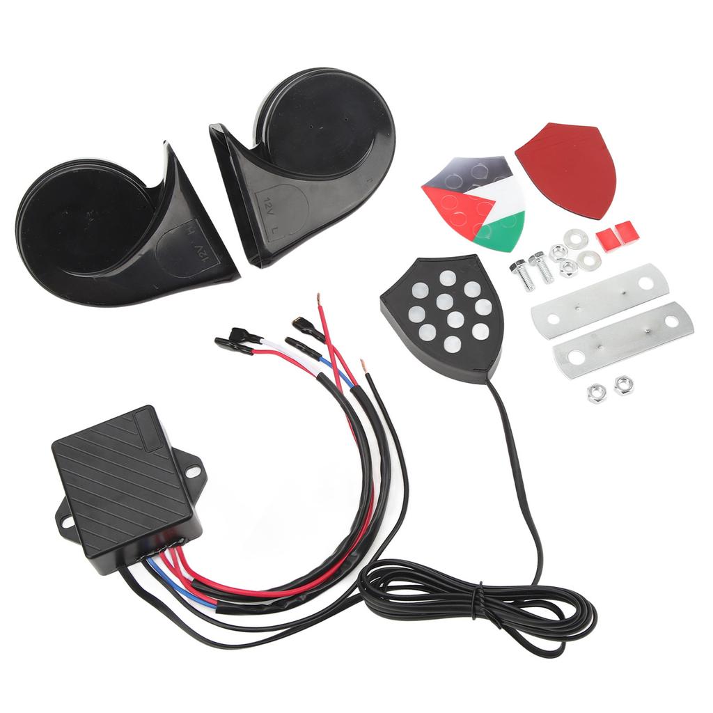 Electronic Horn System 12V 150dB Alarm Sound Remote Control Universal Fit for Car Sedan Truck SUV