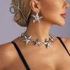 Temperament exaggerated starfish necklace fashion seaside vacation style earrings metal suit accessories women