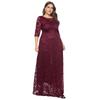 Large Size Women's New Lace Pocket Evening Dress Bridesmaid Dress
