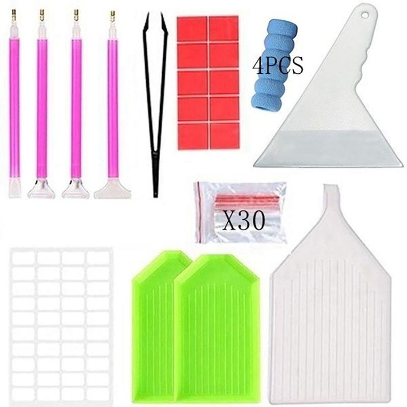 

54/74/75/111 шт. 5D алмазная живопись инструменты аксессуары набор для самостоятельной вышивки крестом 54PCS