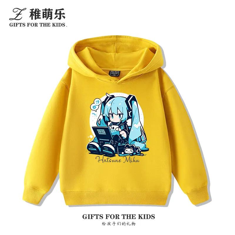 Hatsune Miku Miku Ragazzi e Ragazze 2025 Nuovi Felpe con Cappuccio Casual Multifunzionali Bellissimo Autunno/Inverno