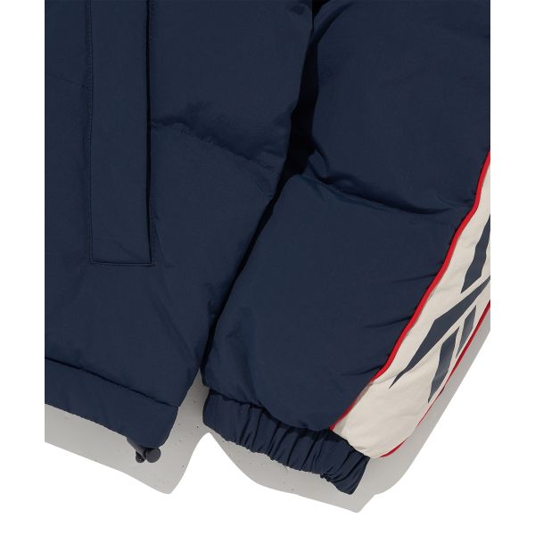 Reebok Color Block Stand Collar Zipper Long Sleeve Down Jacket Unisex Outerwear Navy-Blue REJU4FD54N3