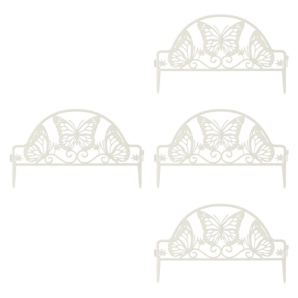 4x Decorative Garden Fences Animal Barrier Fence Butterfly Decor Pet Border Picket for
