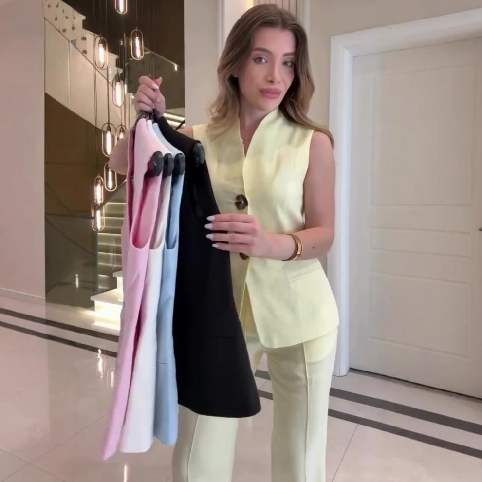 2025 Women's Sleeveless Casual Fashion Suit for Summer