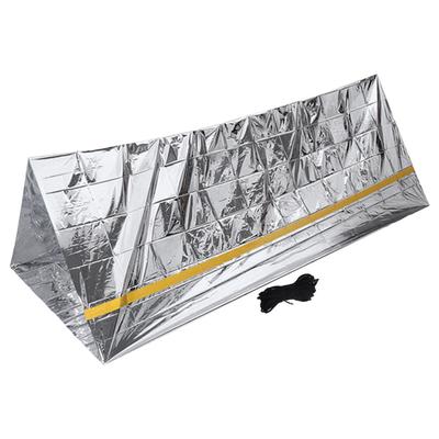 Emergency Tent Reusable Foldable Lightweight PET Aluminum Film Thermal Blanket Survival Shelter for