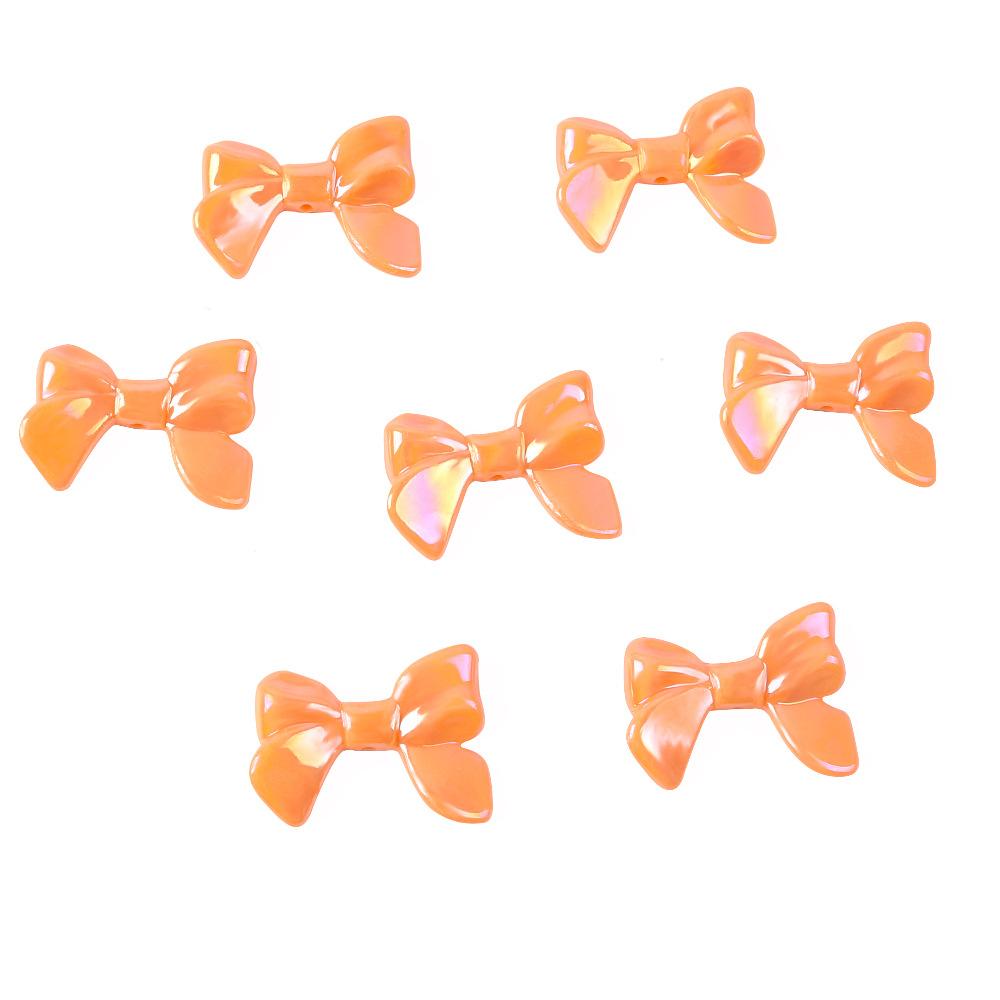Acrylic Ab Plated Color Imitation Bow, Solid Color Beads, Straight Hole Loose Beads Diy Jewelry, Necklace, Hairpin, Beaded Material