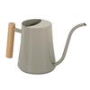 Watering Can with Long Spout 1L Stainless Steel Indoor Plant Watering Can with Wood Handle for Home Garden Flower Gray
