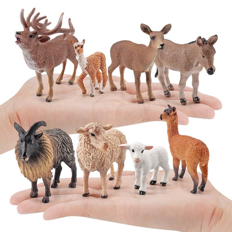 Donkey Alpaca Sheep Model Collection Pvc Figures For Home Decor And Educational Display
