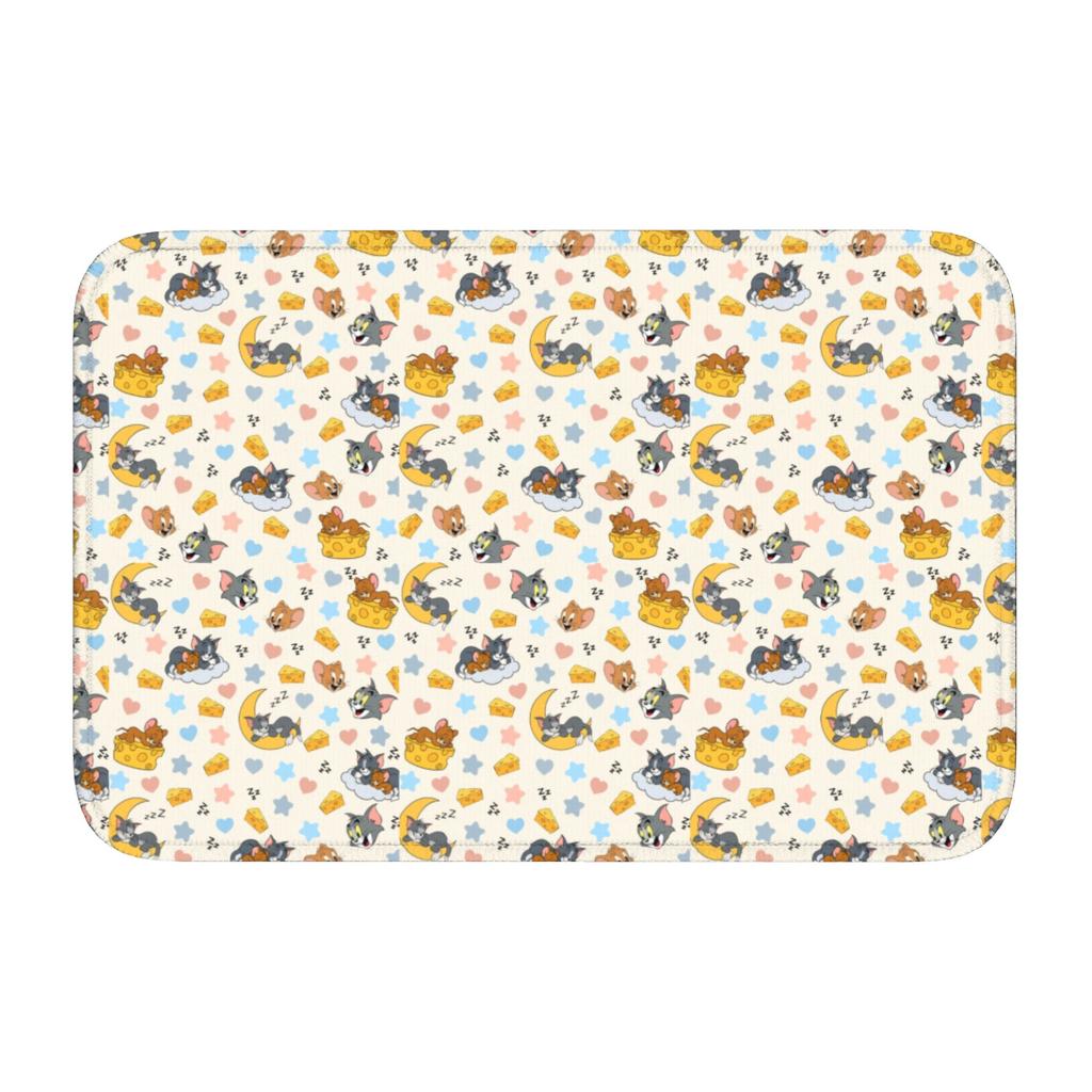 Custom  Cat And Mouse Doormat Anti-Slip Entrance Welcome Kitchen Bath Floor Door Mat  Toilet Living Room Carpet Rug