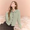 Sancai Winter Contrast Button-Down Knit Cardigan