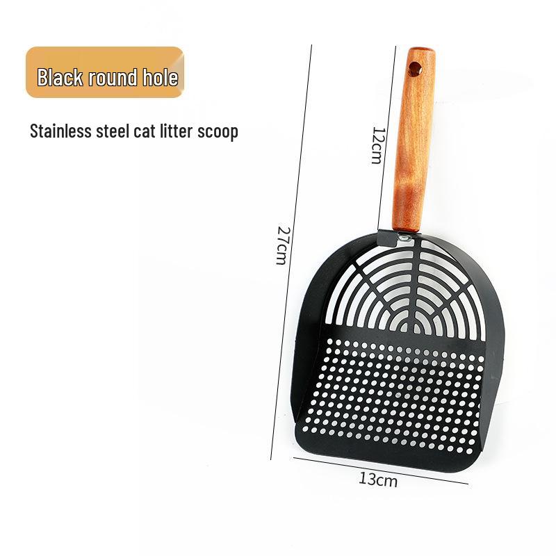 Stainless Steel Multi-purpose Scoop with Wooden Handle for Cat Litter and Pet Food Stainless Steel Scoop