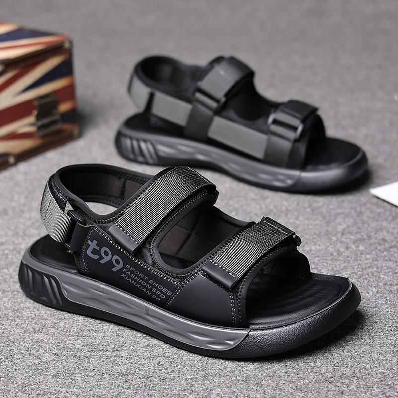

Men s Sandals 2026 Summer New Soft Bottom Outerwear Driving Indoor Leisure Anti slip Beach Shoes Men s Slippers 44 чорний