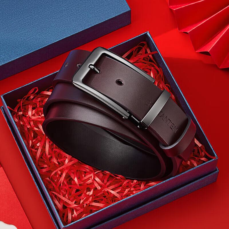 BOSTANTEN Men s Reversible Leather Pin Buckle Belt 120cm