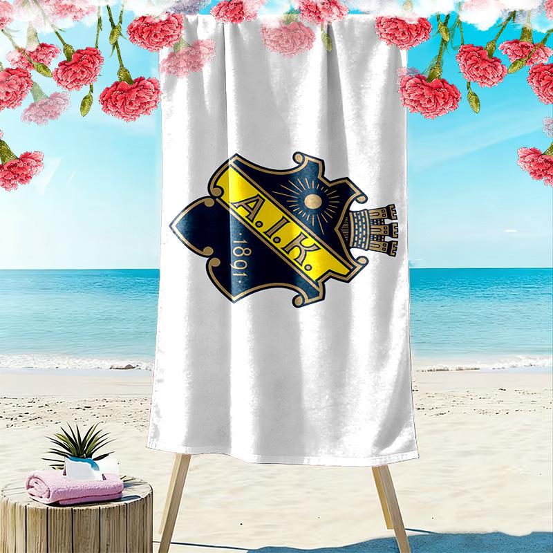 AIK Fotboll Print Beach Towel, Large Soft Quick Dry Towel for Beach Camping Swimming