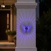 Wireless Wall Mounted Fixtures Solar Lights, Color Changing Outdoor Decorative Butterfly Projection Lamp, Powered Lights Waterproof Metal Fence Light