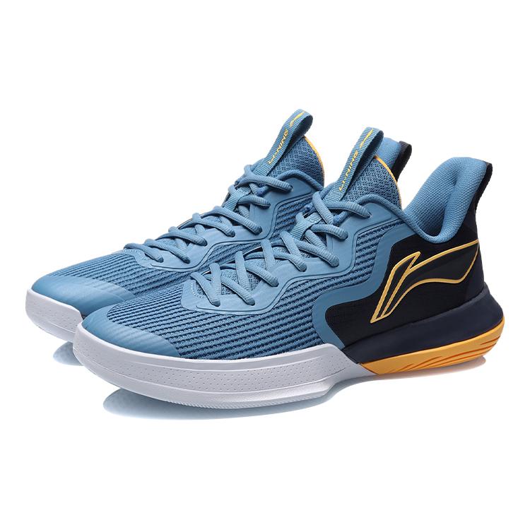 Li Ning Flash Basketball Shoes Men's Low Top Blue/Black/Yellow ABCR007-4
