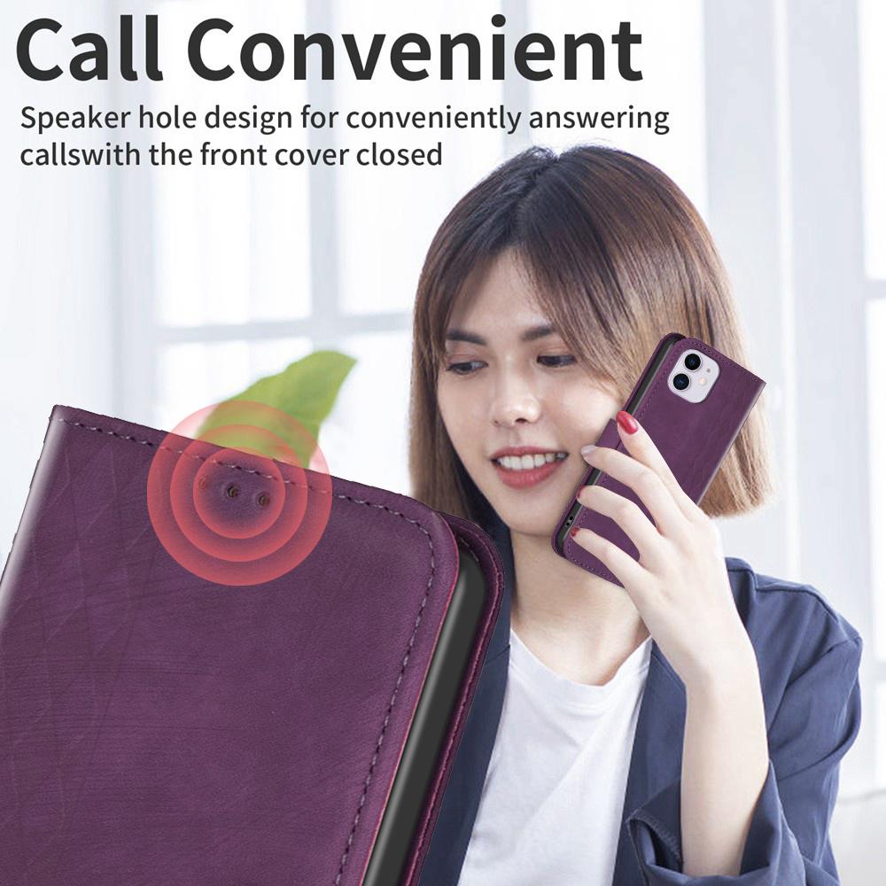 PU Leather Cover for iPhone 11 Bump Proof Imprinted Pattern Wallet Stand Phone Flip Case