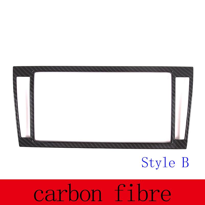 ABS Carbon Fiber/Matte Black For Jaguar F-TYPE 2013-18 Car Center Console Navigation Screen Decorative Frame Sticker Accessories Style B Carbon Fiber