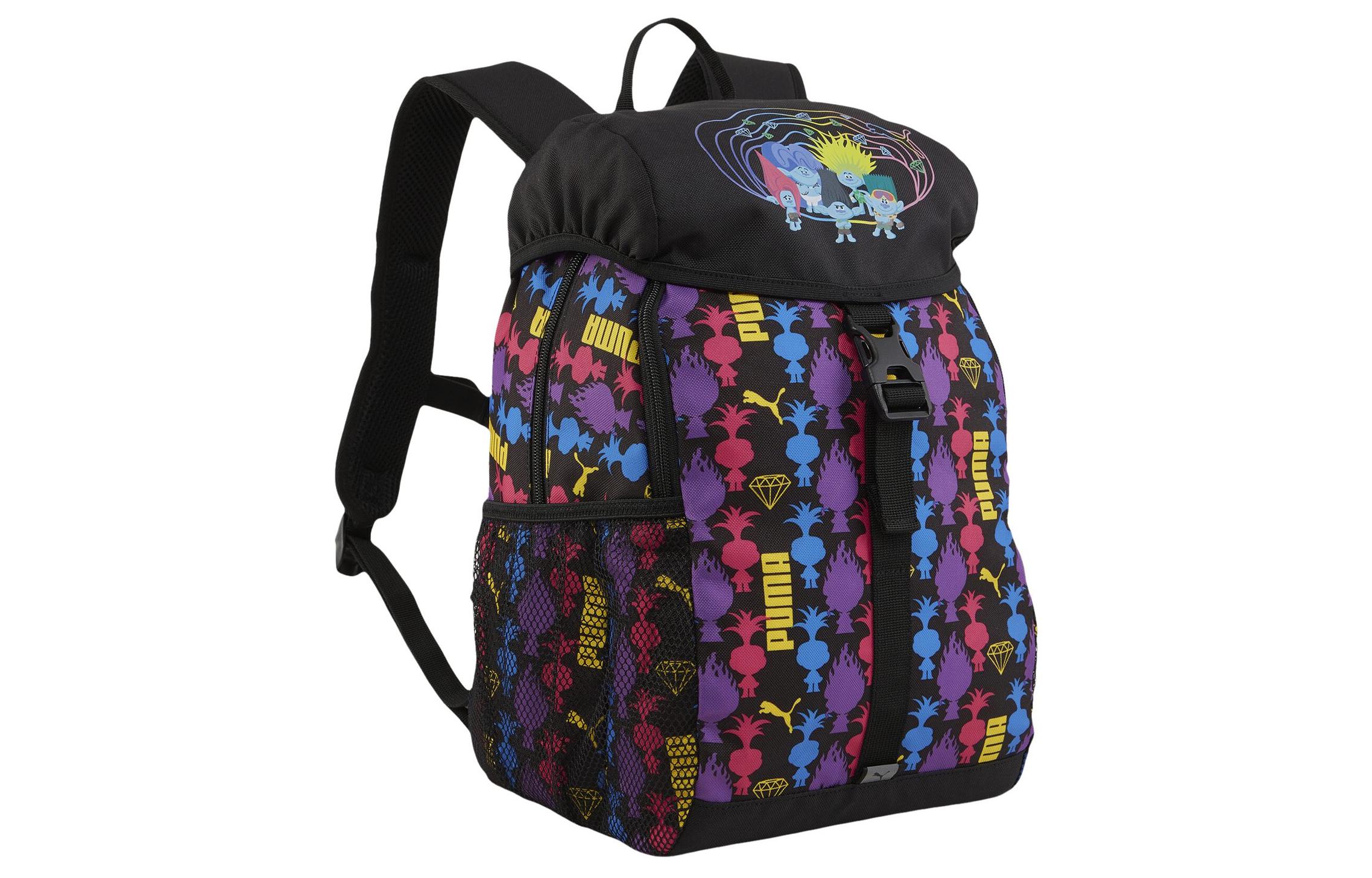 PUMA Magic Hair Elf, Collaboration Fabric Backpack Regular Unisex Black Full Print 090261-01