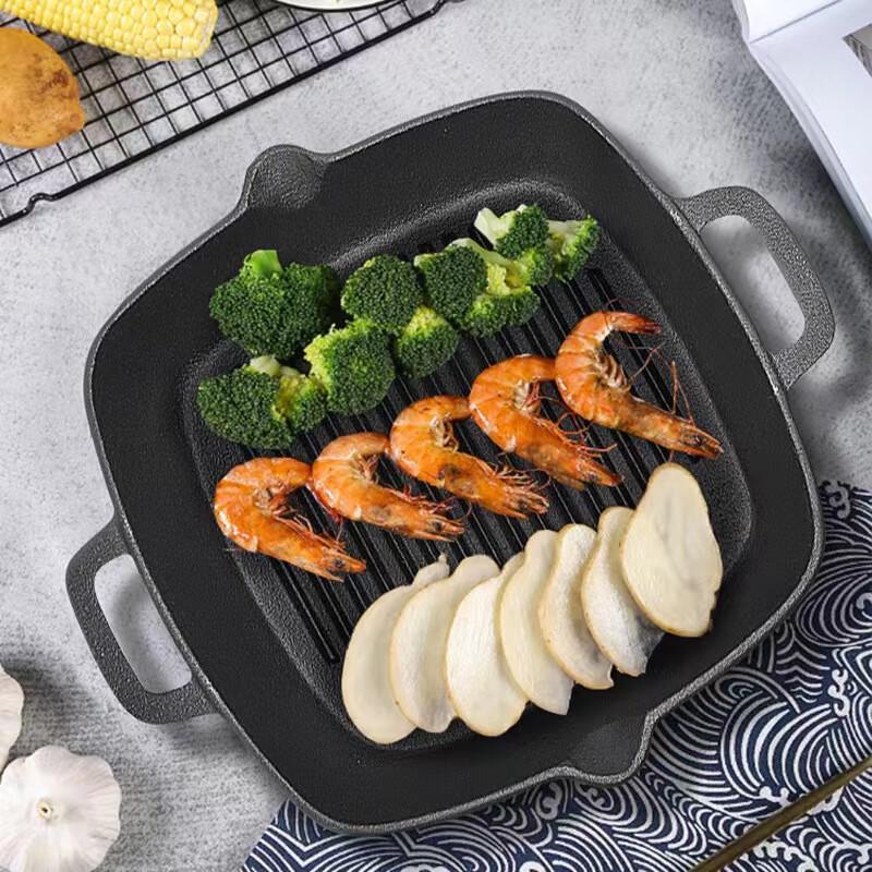 Lilang Thickened Cast Iron Square Grill Pan