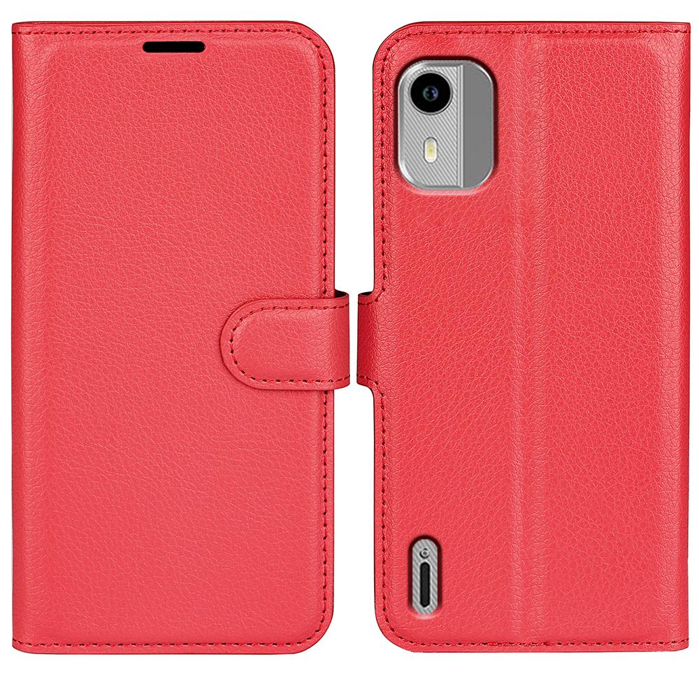 For Nokia C12 4G/C12 Pro/C12 Plus Wallet Litchi Texture Phone Case Anti-Scratch Stand PU Leather Protective Cover