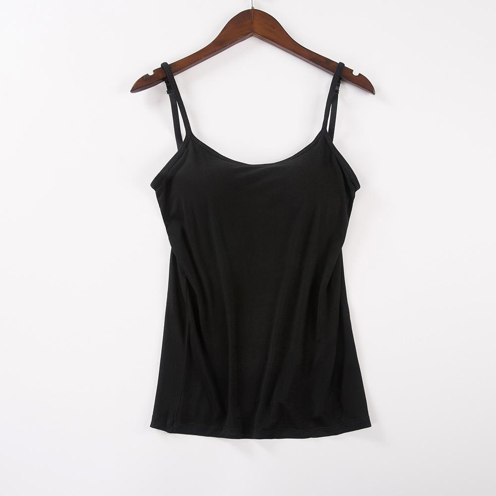 Modal with Chest Cushion, Camisole Vest Women's One-piece Summer Base Shirt Worn Inside and Outside
