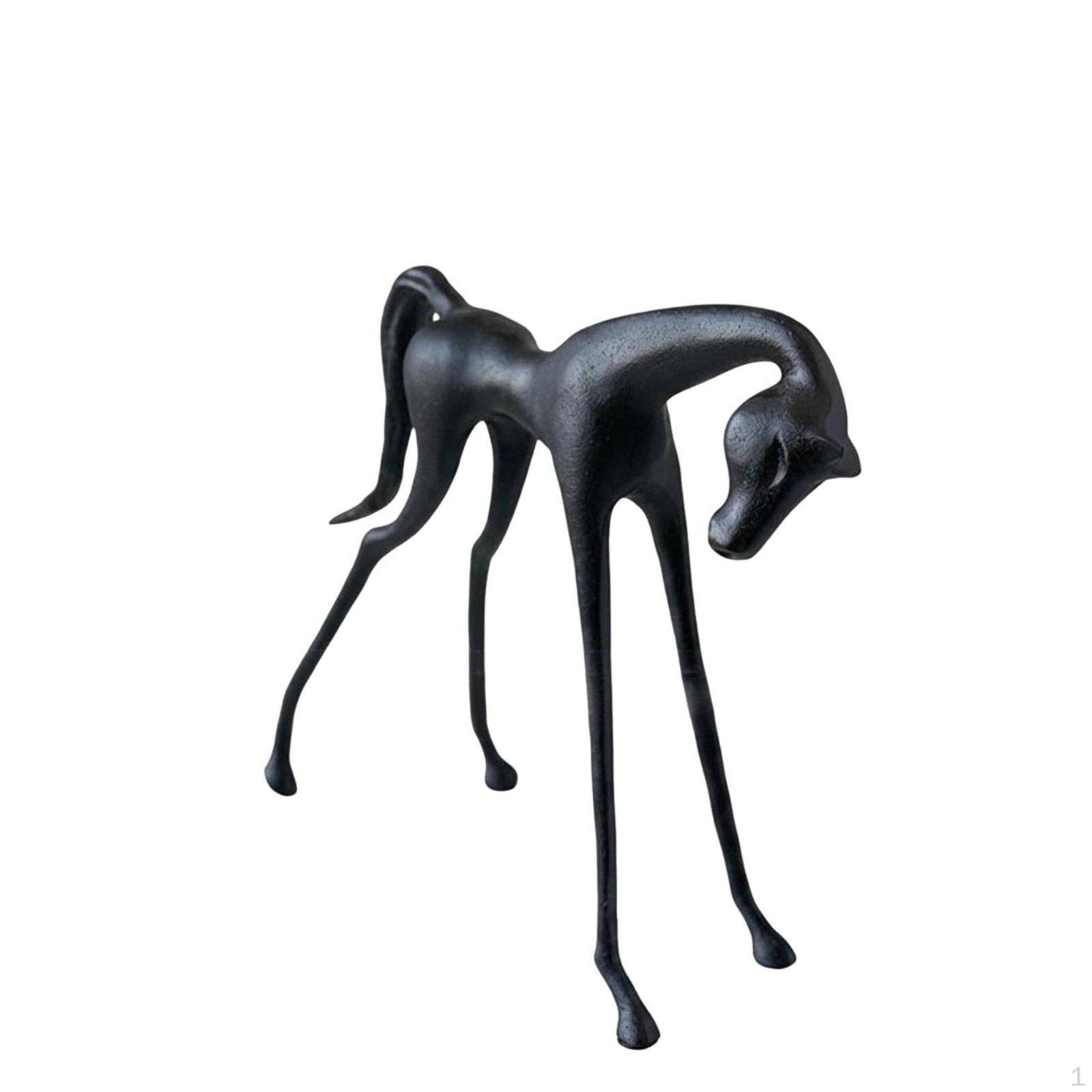 Horse Metal Sculpture Chinese Abstract Base Decor Piece for Tabletop, Entryway,