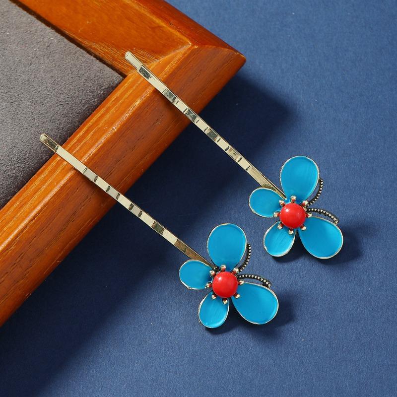 

1 шт. Заколка для волос в стиле обожженной синей глазури с цветами, нишевый этнический стиль, головной убор в стиле старинной одежды, классический темперамент, заколка для непослушных волос