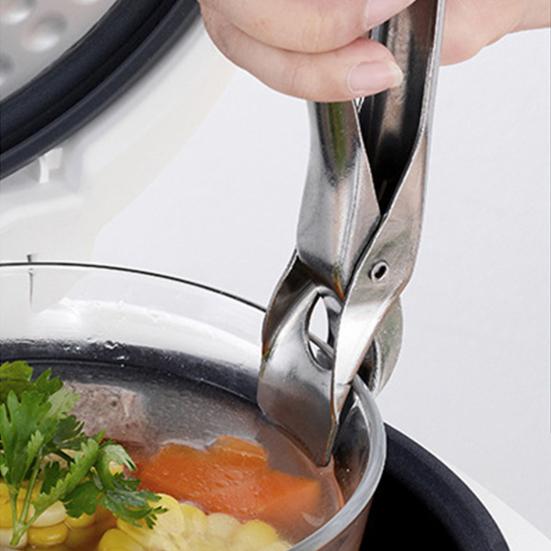 Bowl Clip Sturdy Construction Rust-proof Stainless Steel Multifunctional Plate Dish Clip Pot Gripper for Home