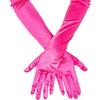 Korean Women Christmas White Wedding Dress Long Satin Elastic Etiquette Gloves Summer Sunscreen UV Full Finger Driving Glove K14