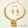 Trendy Alloy Gold Jewelry Collection With Hollow Coin Necklace And Earrings For Wear Casual