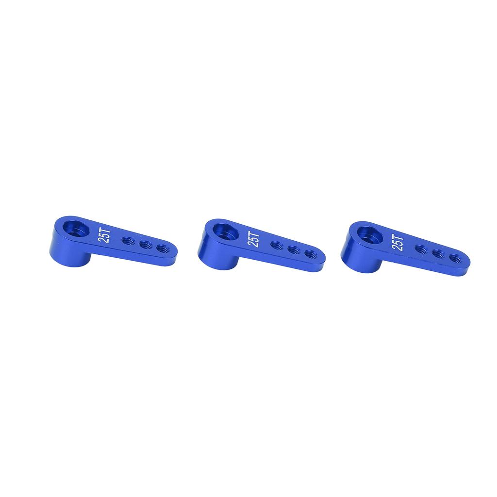 3pcs RC Aluminum 25T Servo Horns Metal Steering Arm for 18 110 RC Car Upgrade PartsBlue