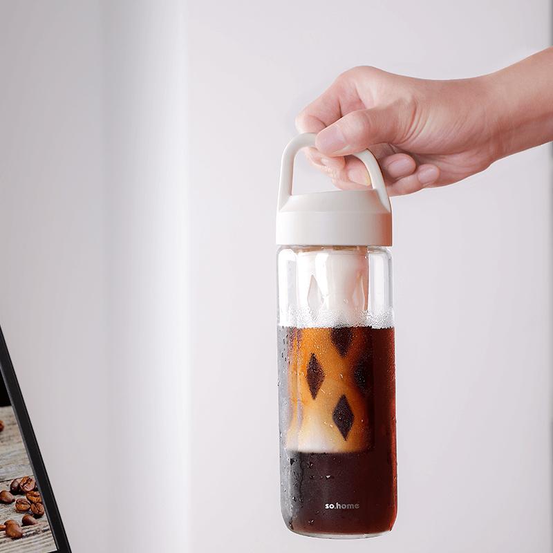 Sohome Portable Cold Brew Glass Tumbler with Tea Infuser