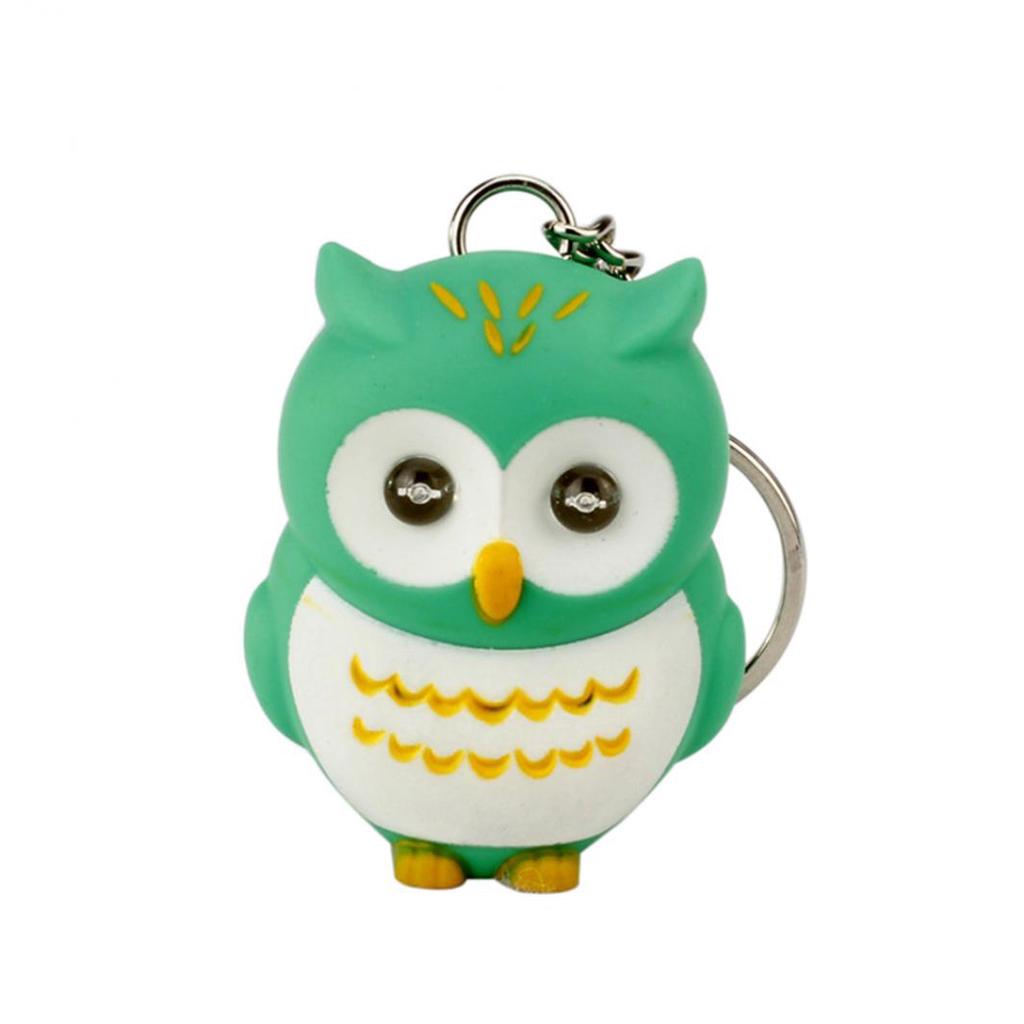 Fashion Cute Owl LED Eye Keychain with Sound Christmas Children Creative Gift