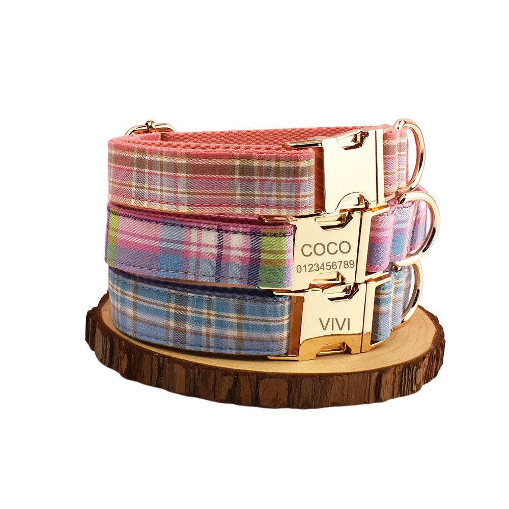 Colorful Plaid Dog Collar & Leash - Hot Selling Dog Accessory