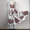 New Summer Holiday Elastic Floral Print Long Dress Women's Spaghetti Strap Cup Padded Backless A-Line Boho Midi Dress