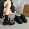 The First Layer of Cowhide Small Leather Shoes for Women's 2025 Autumn and Winter New Thick-soled Versatile British College Style Retro Jk Loafer Sin