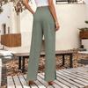 Wide Leg Drawstring Waist Pants for Women High Waist Loose Fit Split Hem Lightweight Casual Trousers for Everyday Wear