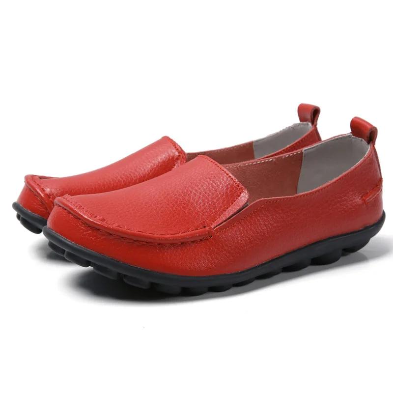 Fashion Women Flats Genuine Leather Fashion Footwear Women Shoe Moccasins Shoes Women Slip On Flat Shoes Soft Plus Size Tenis Feminino