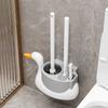 Soft Rubber Brush Head Wall-Mounted Toilet Brush Quick Drainage Toilet Cleaner  Bathroom Cleaning